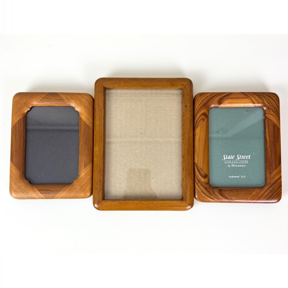 Collection of 3 Teak Wood Picture Frames - Vintage / Made in Thailand - Picture 3 of 9